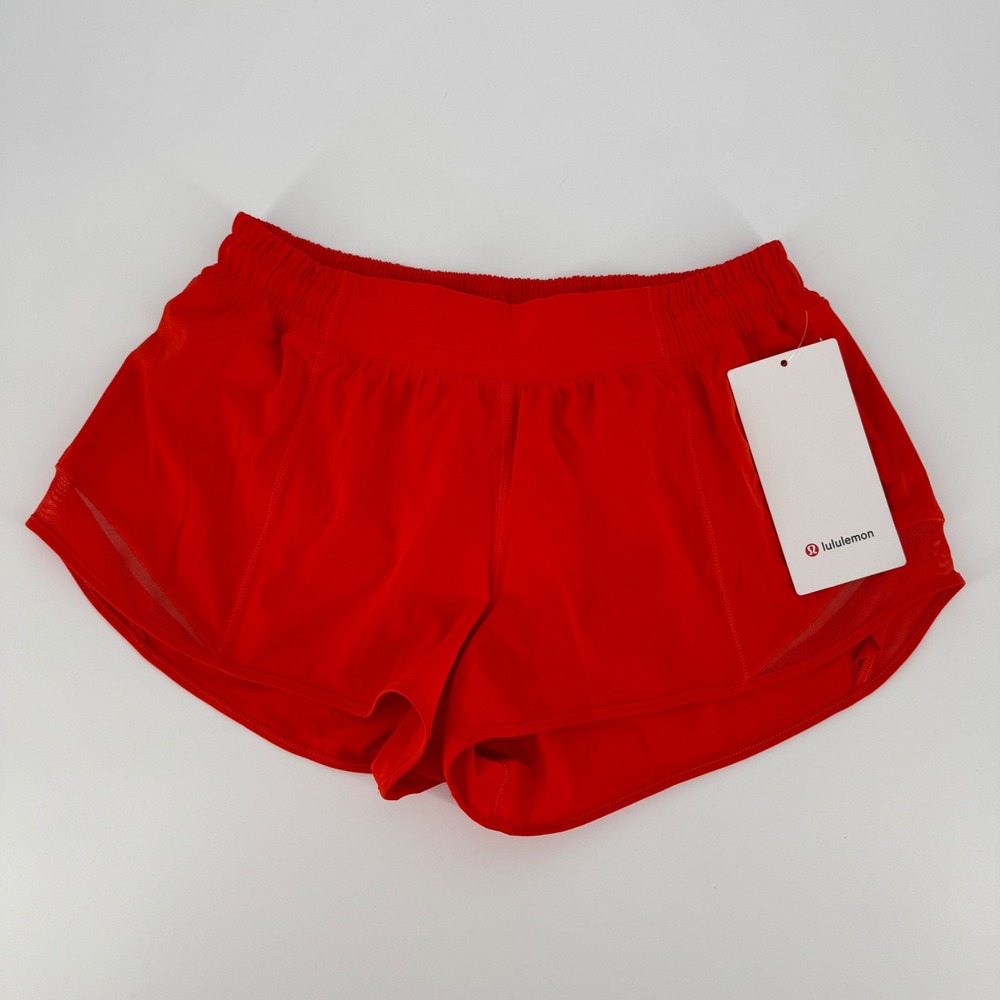 Lululemon Hotty Hot LR Short 2.5 Lined Cherry Ember CRYE LW7DJLS Womens Size 4